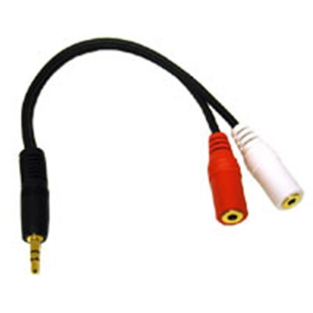 Fasttrack 6In 3.5Mm Stereo Male To 3.5Mm Stereo Female Y-Cable FA56893